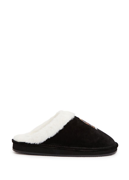 Black Women's Leather Slippers