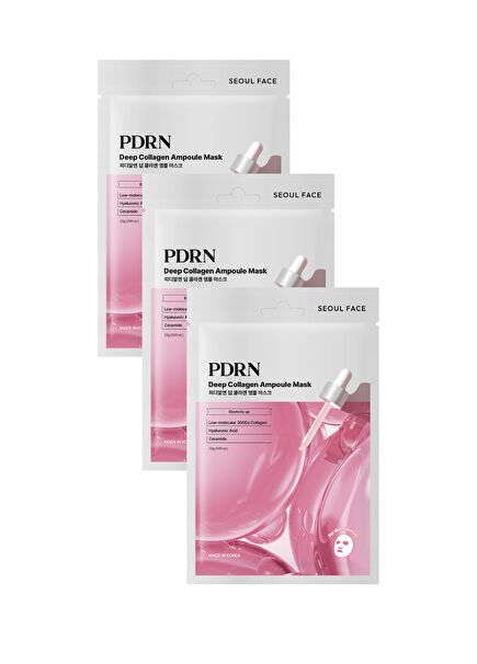 Seoulface Salmon DNA PDRN Barrier Strengthening Moisturizing Ampoule 3-Pack Korean Mask 23 g