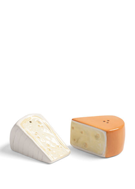 Ceramic Salt and Pepper Shaker Set in Cheese Form