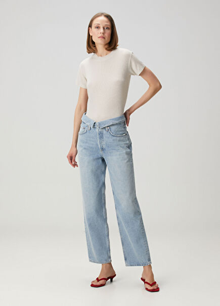 Echo Taper Syllable Blue Waist Detailed Jeans