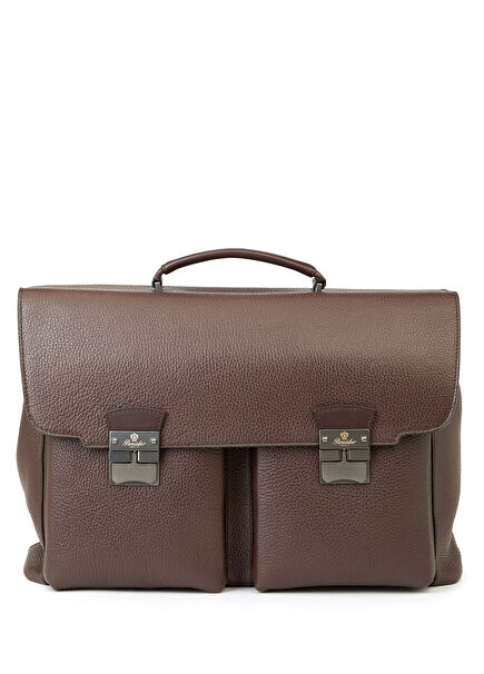 Tan Men's Leather Briefcase