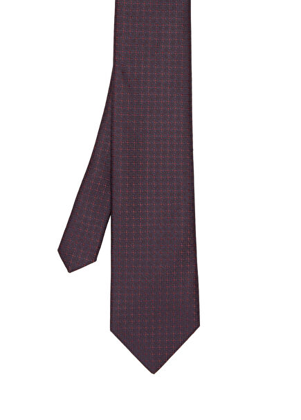 Burgundy Geometric Jacquard Tie