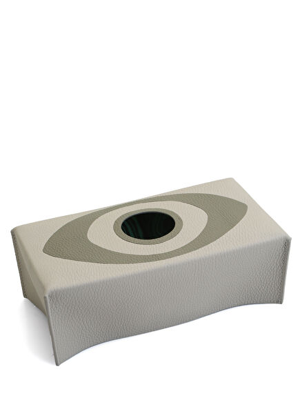 Evil Eye Soft Tissue Bej Vizon Deri Peçetelik