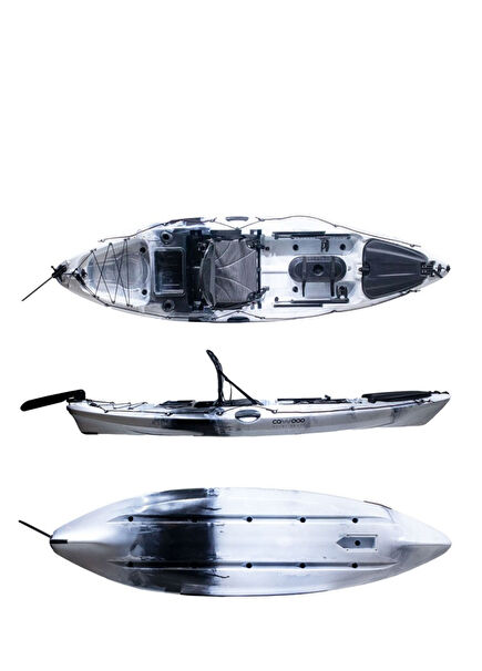 Cawooo Tek Kişilik Yön Pervaneli Kamuflaj Desenli Balıkçı Kano