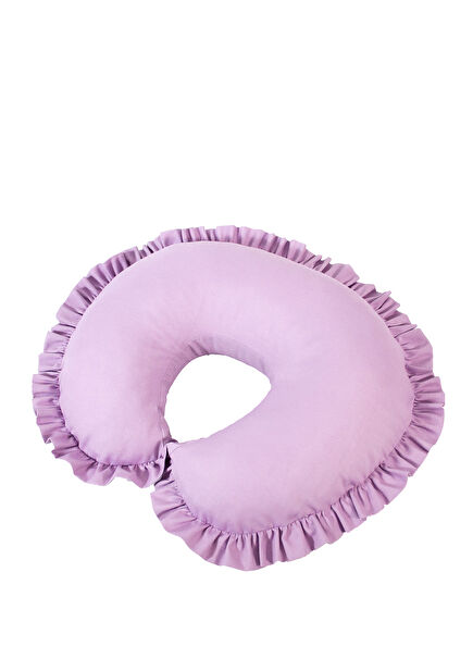 Lilac Cotton Ruffled Baby Nursing Pillow