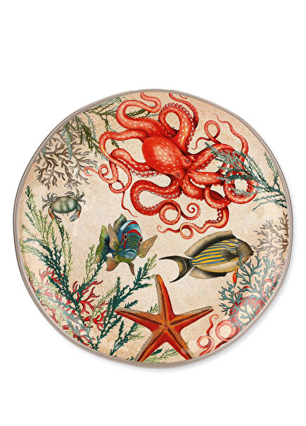 Sea Life Beige Melamine Serving Plate