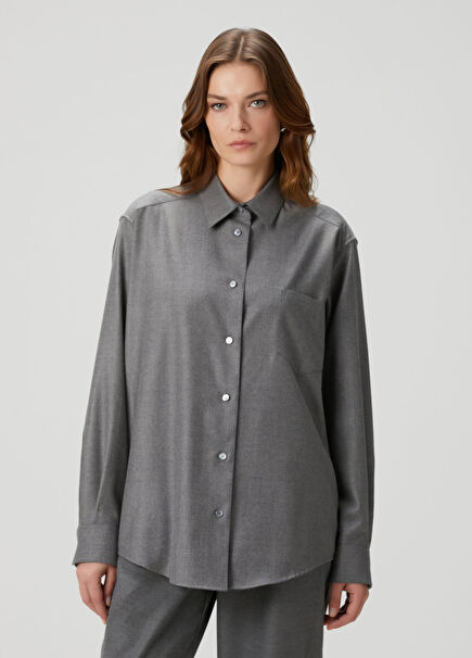 Pino Grey Wool Shirt