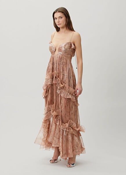 Samra Print Maxi Silk Evening Dress