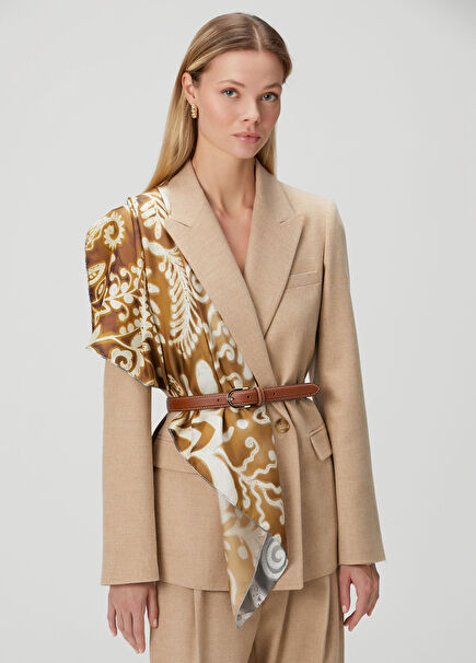 Gri Çift Taraflı İpek Eşarp