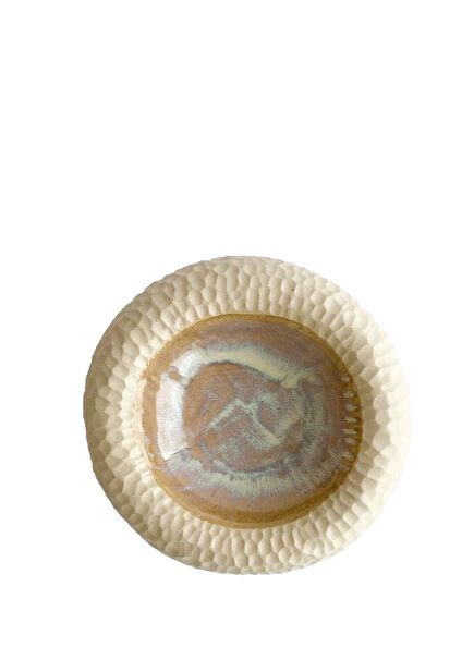 Bej Seramik Küçük Boy Sunum Tabağı 13 cm 