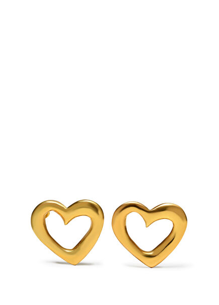 Open Heart Women's Gold-Plated Silver Earrings