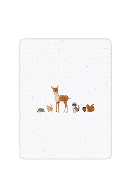 Forest Amigos Organik Pamuk Biyeli Çift Taraflı Unisex Bebek Müslin Battaniye