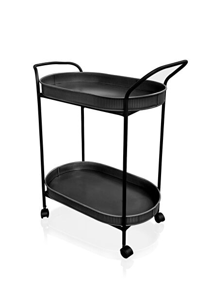Black Galvanized Service Cart