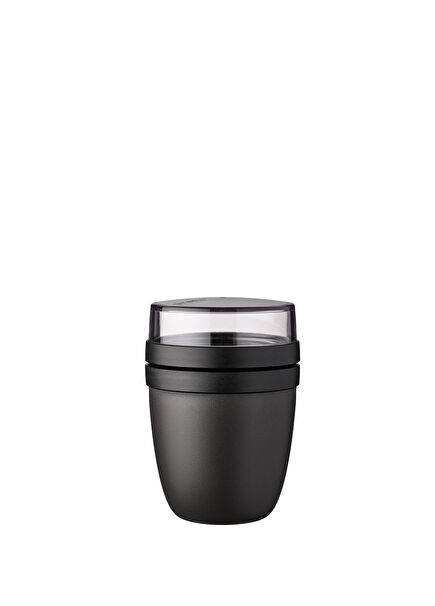Lunch Pot Ellipse Black Plastic Food Container