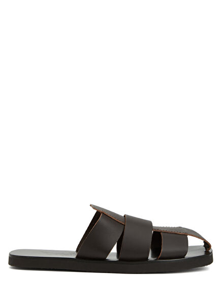 Andreas Brown Men's Leather Slippers