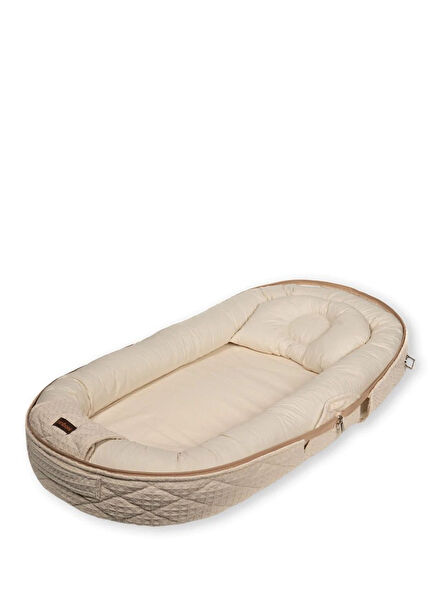 Babynest Bej 0-24 Ay Katlanır Bebek Mobil Yatağı