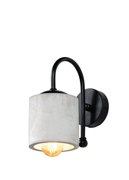 Gray Black Metal Detail Cylinder Sconce
