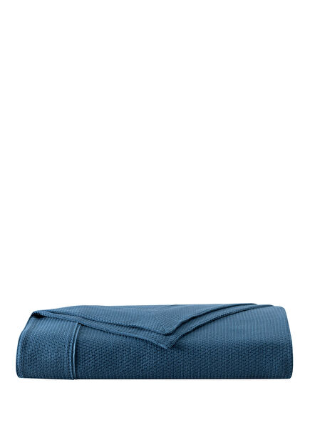 Lisset Navy Blue Cotton Double Pique 240 x 260 cm
