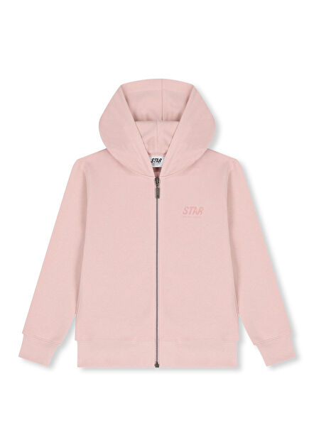 Pudra Kapüşonlu Kız Çocuk Sweatshirt