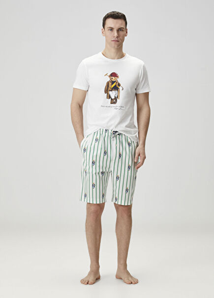 Polo Bear Yeşil Çizgili Pijama Altı