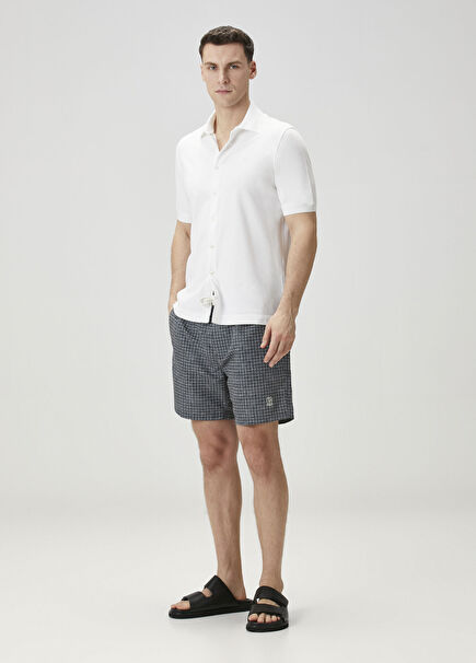 Anthracite Waist Corded Logo Patterned Swimsuit