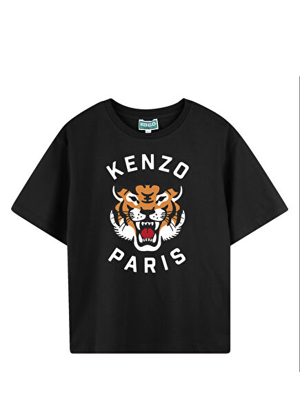 Black Logo Printed Boys T-Shirt