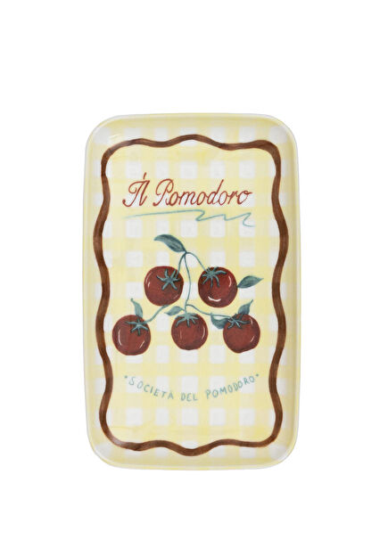 Italian Summer Color Patterned Ceramic Rectangular Serving Plate 31 x 20 cm