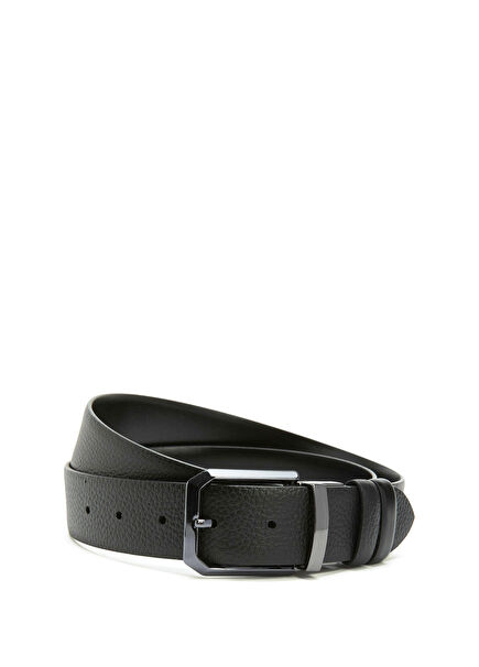Black Men's Leather Belt