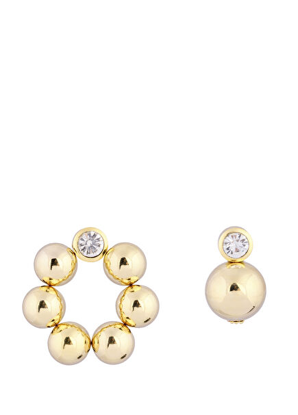 Diamond Ball Women's Gold Plated Earrings