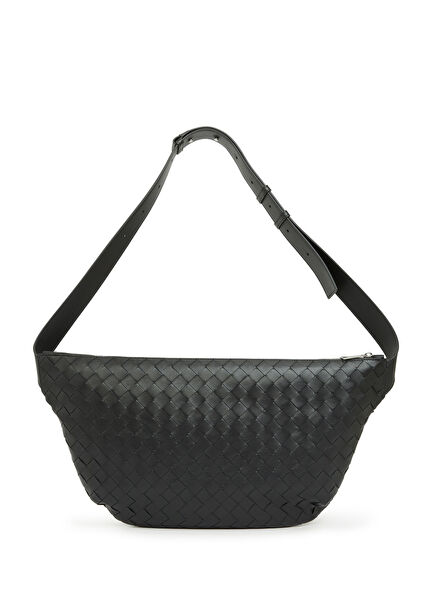 Black Men's Leather Crossbody Bag