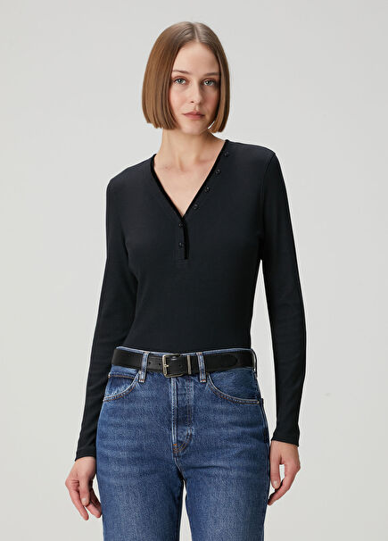 Henley Black Knitwear