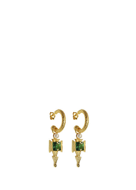 Pearl On Square 925 Ayar Gümüş Kadın Küpe