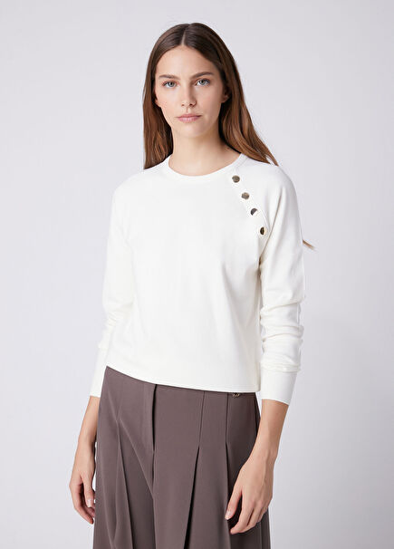 Off-White Button Detailed Sweater