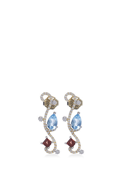 Diamond Detailed Women's Gold Earrings