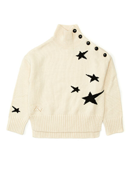 Beige Girls Wool Sweater