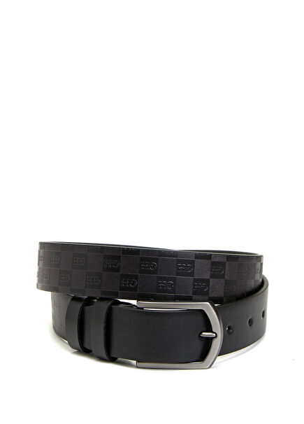 Black Mens Leather Belt