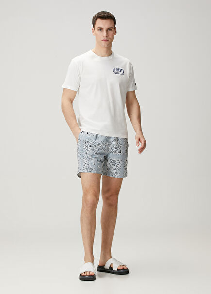 Caprese Gri Beli Kordonlu Etnik Desenli Mayo