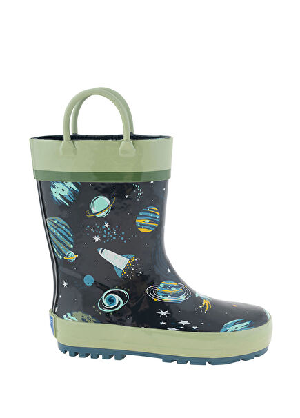Uzay Desenli Erkek Çocuk Yağmur Çizmesi