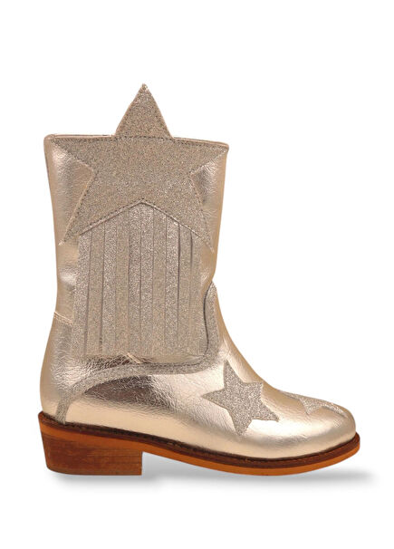 Festival Gold Leather Girl's Cowboy Boots