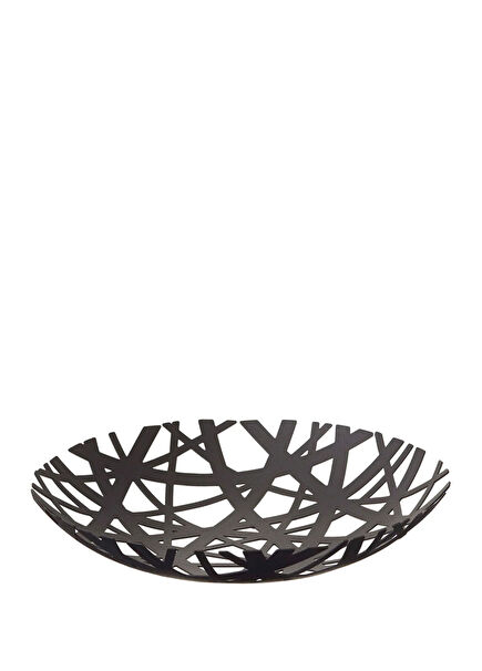 Geometrik Siyah Çelik Dekoratif Tabak