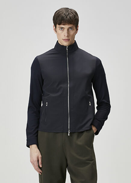 Relaxed Fit Navy Blue Wool Jacket