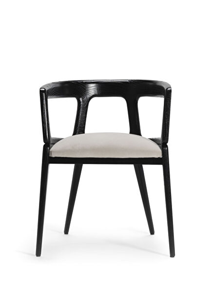 Avenue Oak Black and White Wooden Chair