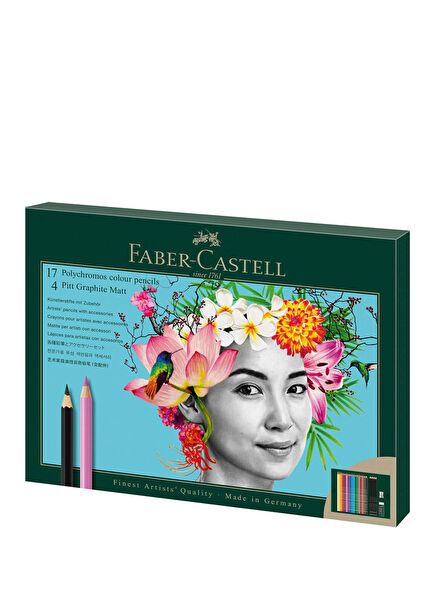 Polychromos & Pitt Graphite Matt Parlak ve Canlı Renkler 23'lü Kuru Boya Kalem Hediye Seti