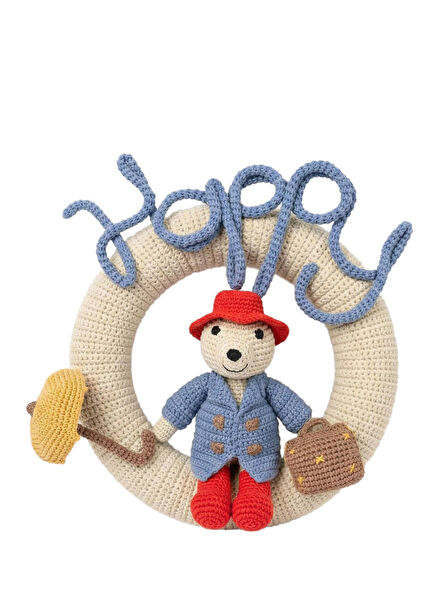 Cuddly Blue Amigurumis Teddy Bear Children's Room Door and Wall Decoration