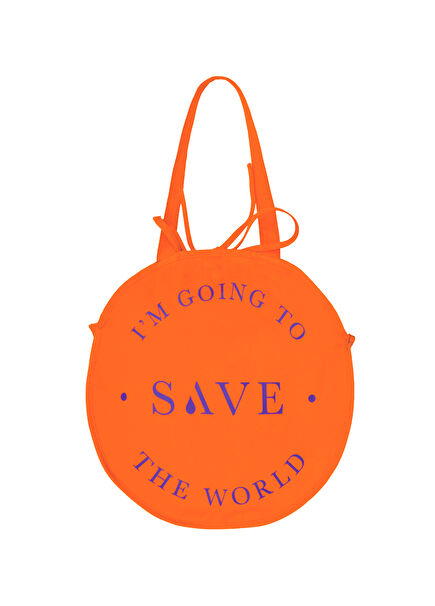 STW Orange Cotton Fabric Unisex Shoulder Bag
