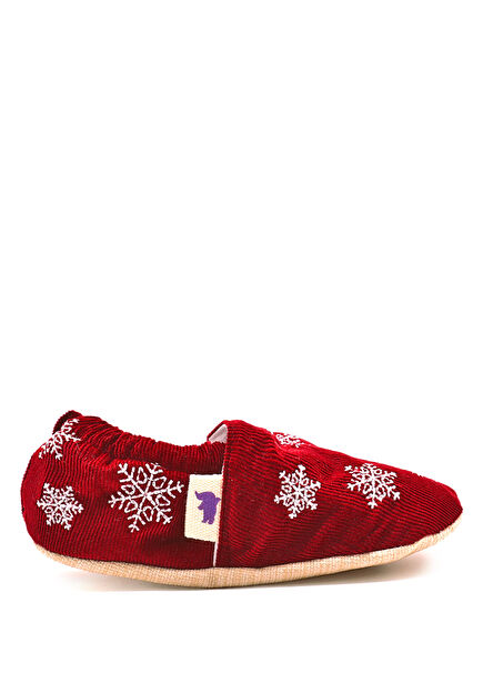 Bordo Kaydırmaz Bebek Kadife Patik