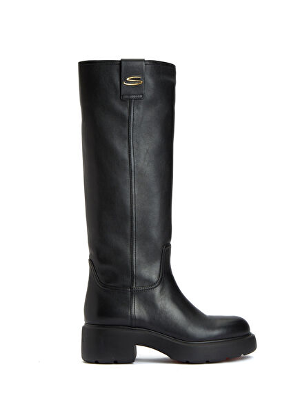 Easy Siyah Kadın Deri Çizme