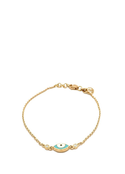 Evil Eyes Round Cut Women's Rose Gold Bracelet