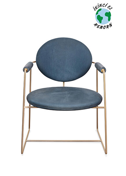 Baxter Gemma Modeli Mavi Deri Sandalye