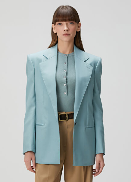 Blue Wool Canvas Jacket